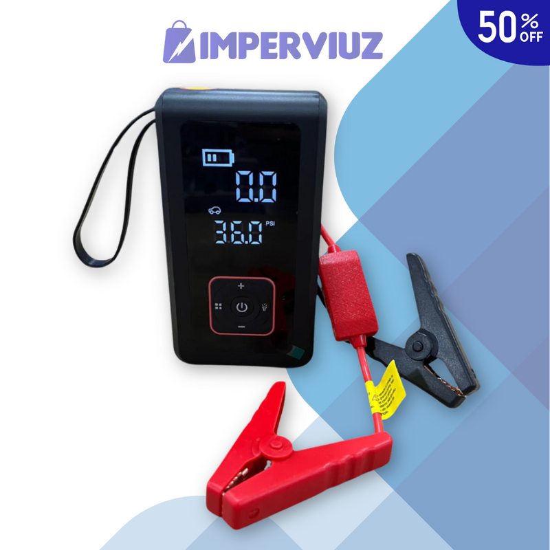 MaxCarga® Portátil - Carga de Bateria + Bomba de Ar + Lanterna [OFERTA IMPERDÍVEL]