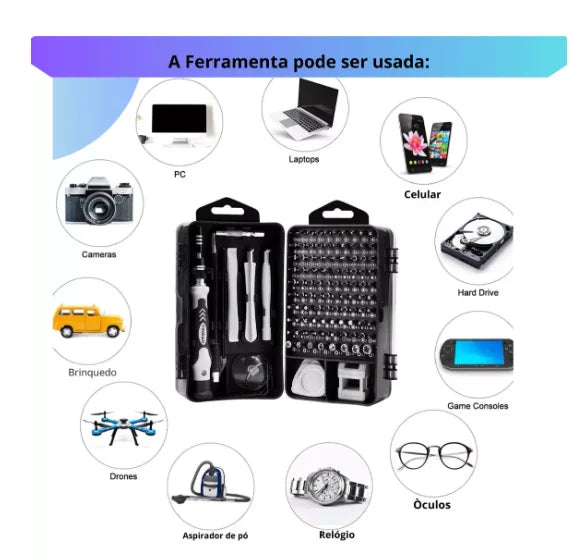 MasterFix 115 – Kit de Ferramentas e Mini Chaves