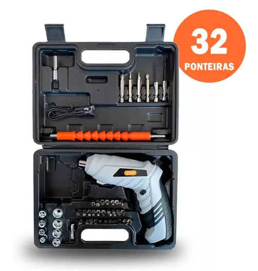 TorqueMax 32 – Parafusadeira Sem Fio Recarregável com Maleta