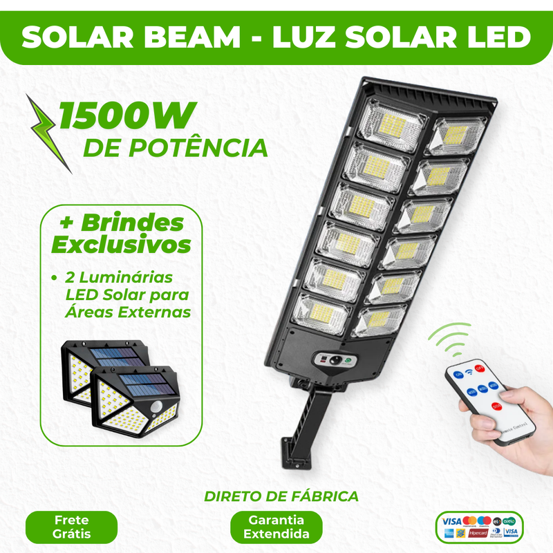 SolarBeam™ - Luz Solar LED Sustentável [Leve 2 Pague 1]