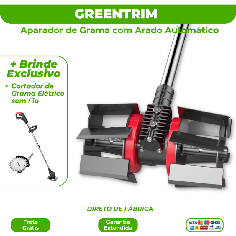 GreenTrim™ - Aparador de Grama com Arrado Automático (+BRINDE)
