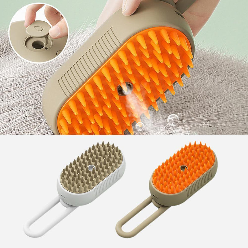 PetSteam 3 em 1 – Escova a Vapor para Gatos e Cães